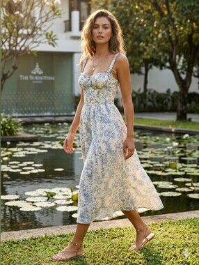 Floral Sundress with Faux Tie Straps